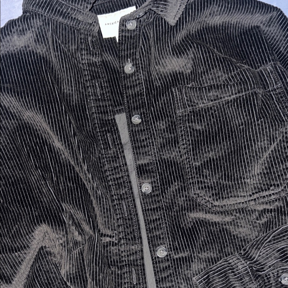 Black Corduroy american eagle Jacket size small in excellent condition